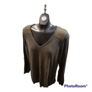 Love & Legend studded vneck pullover